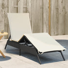 Ligbed poly rattan zwart met kussen