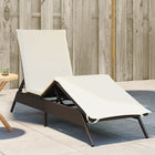 Ligbed poly rattan bruin met kussen