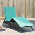 Sun lounger with cushion, black poly rattan