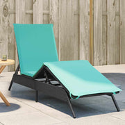 Sun lounger with cushion, black poly rattan