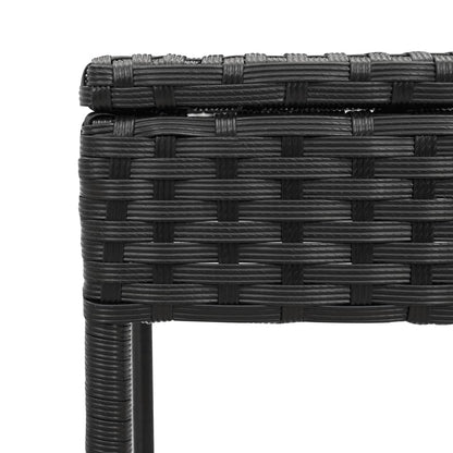 Ligbedden 2 st met tafel poly rattan zwart