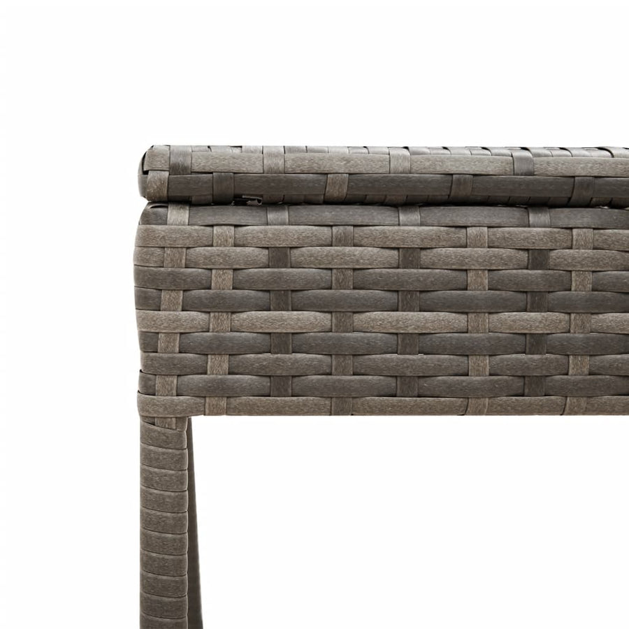 Ligbedden 2 st met tafel poly rattan grijs (alleen VS)