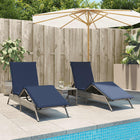Loungers 2 pcs with table poly rattan grey (US only)