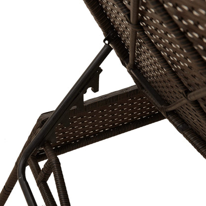 Ligstoelen 2 st met tafel poly rattan bruin (alleen VS)