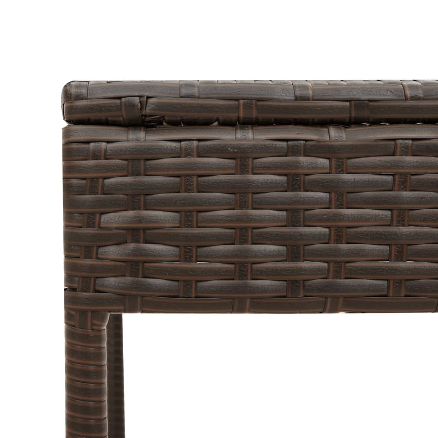 Ligstoelen 2 st met tafel poly rattan bruin (alleen VS)