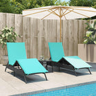 Sun loungers 2 pcs with table poly rattan black (US only)