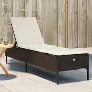 Ligbed poly rattan bruin verstelbaar