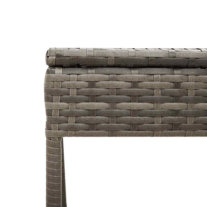 Ligstoel met tafel en kussen, grijs polyrotan