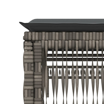 Ligbed met kussen poly rattan grijs