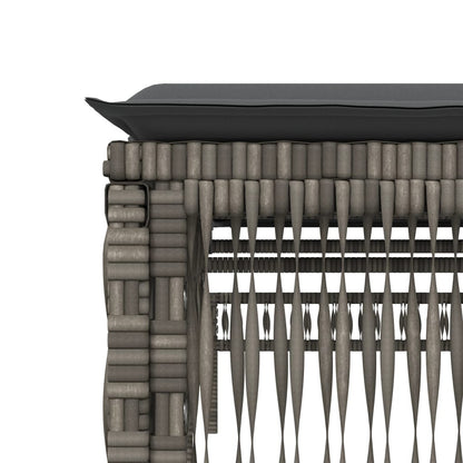 Ligbedden 2 st met tafel poly rattan grijs