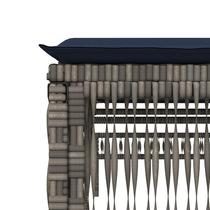 Ligstoelen 2 stuks met tafel Grijs Poly Rotan