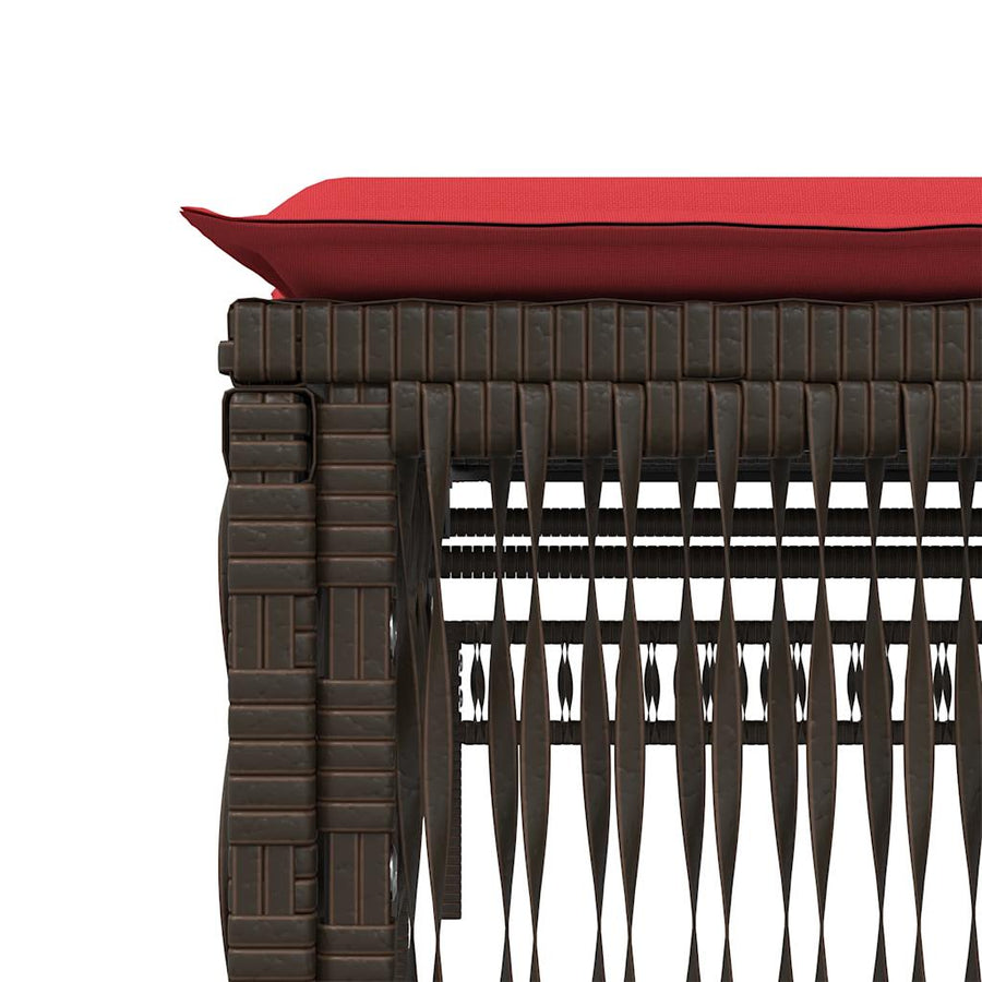 Ligstoelen 2 stuks met tafel Bruin Poly Rotan