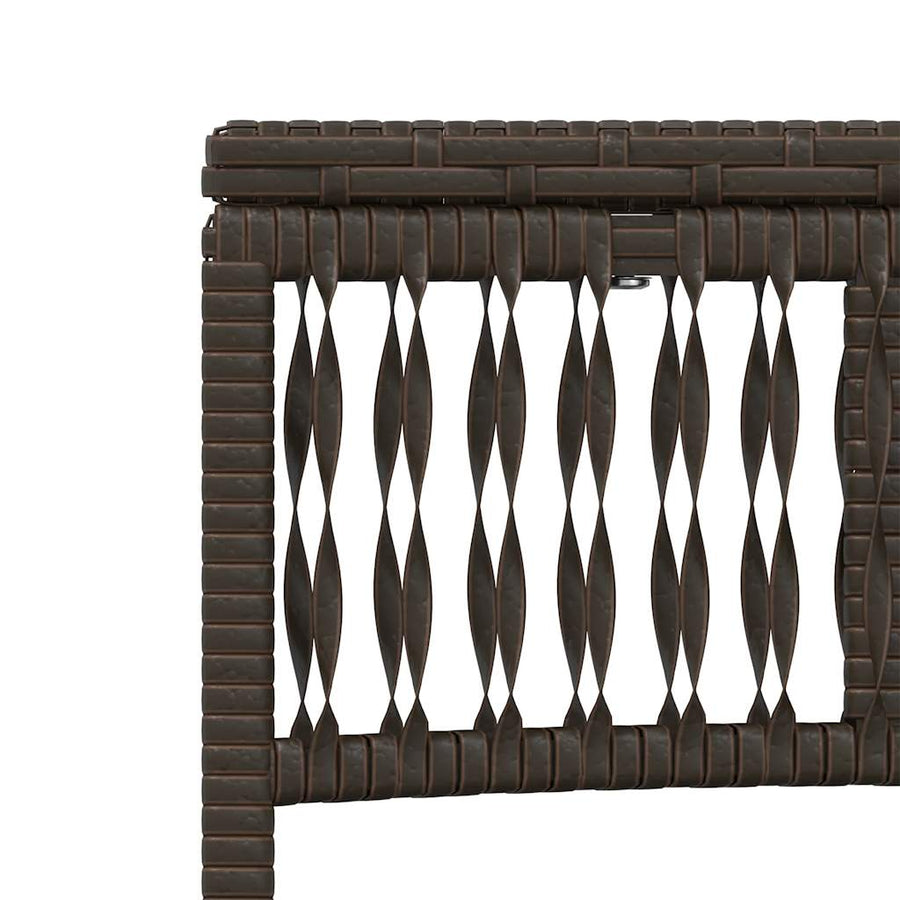 Ligstoelen 2 stuks met tafel Bruin Poly Rotan