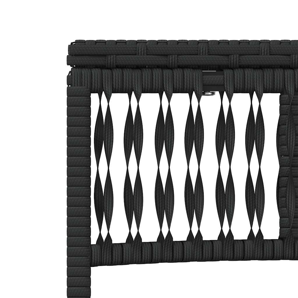 Ligstoelen 2 stuks met tafel Zwart Poly Rotan
