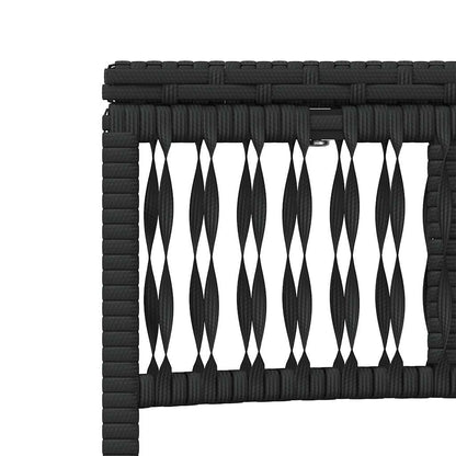 Ligstoelen 2 stuks met tafel Zwart Poly Rotan