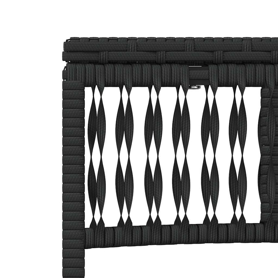 Ligstoelen 2 stuks met tafel Zwart Poly Rotan