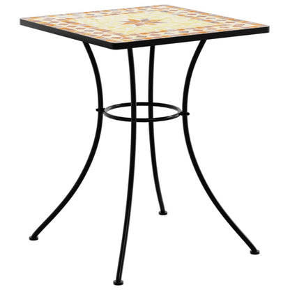 Bistrotafel mozaïek 60x60x74 cm keramiek terracottakleurig