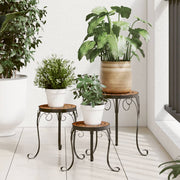 Plantenstandaards set van 3 keramiek terracotta