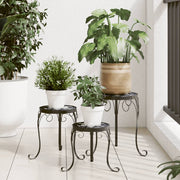 Plantenstandaards 3 st keramiek zwart wit