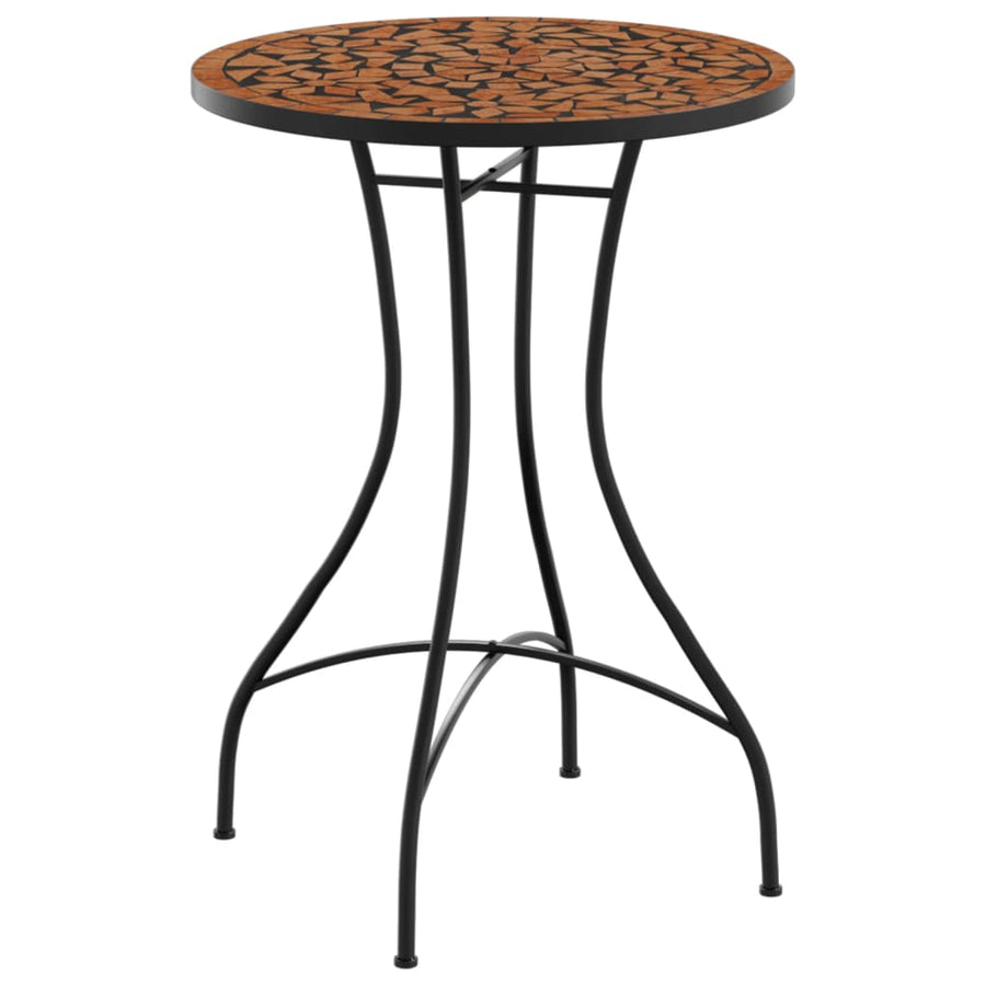 Bistrotafel mozaïek Ø50x70 cm keramiek terracottakleurig