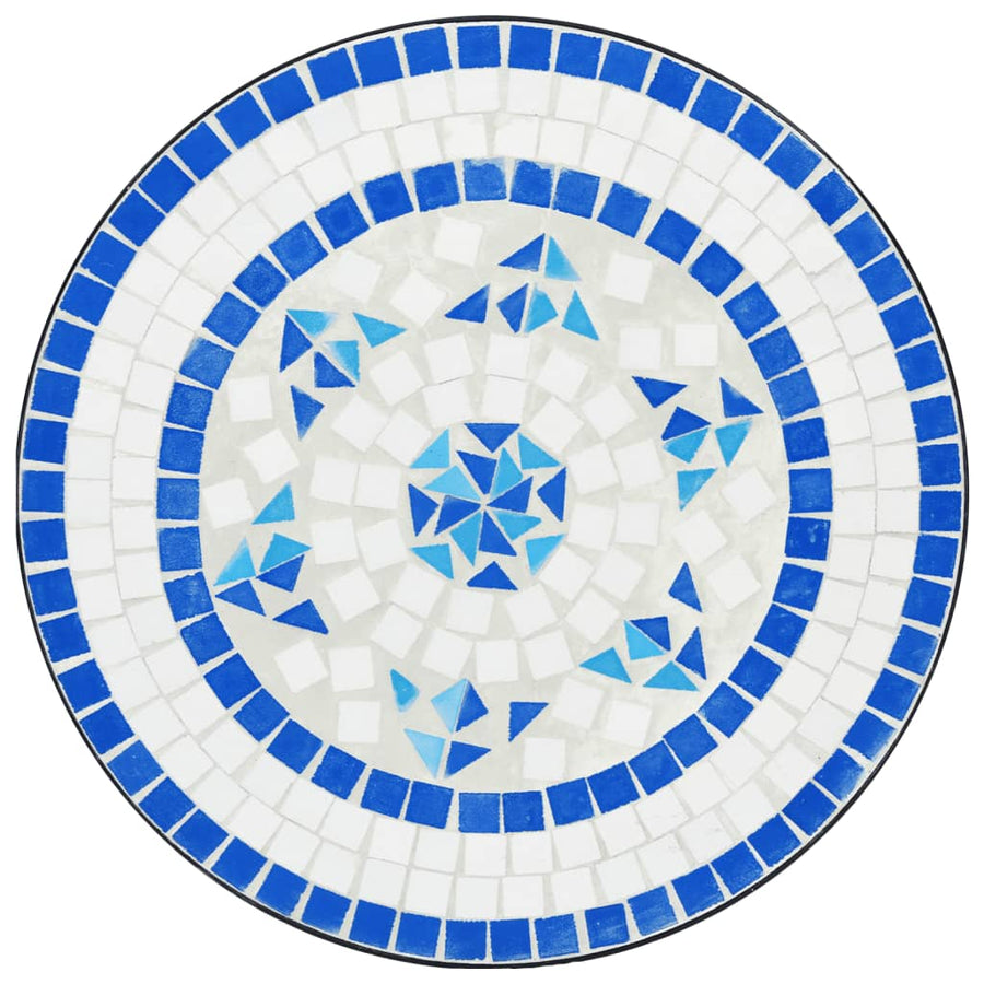 Bistrotafel Ø 50x70 cm keramiek blauw en wit