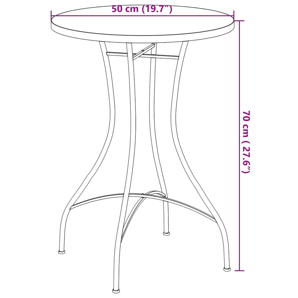 Bistrotafel Mozaïek Ø Keramiek Kleurig En 50 x 70 cm