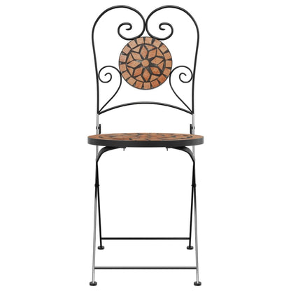Bistrostoelen 2 st inklapbaar keramiek terracottakleurig