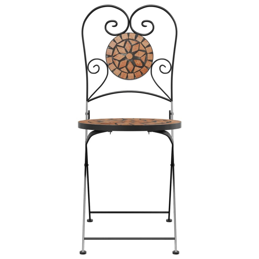 Bistrostoelen 2 st inklapbaar keramiek terracottakleurig