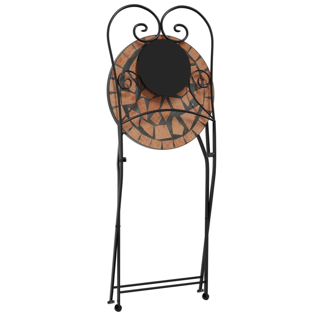 Bistrostoelen 2 st inklapbaar keramiek terracottakleurig
