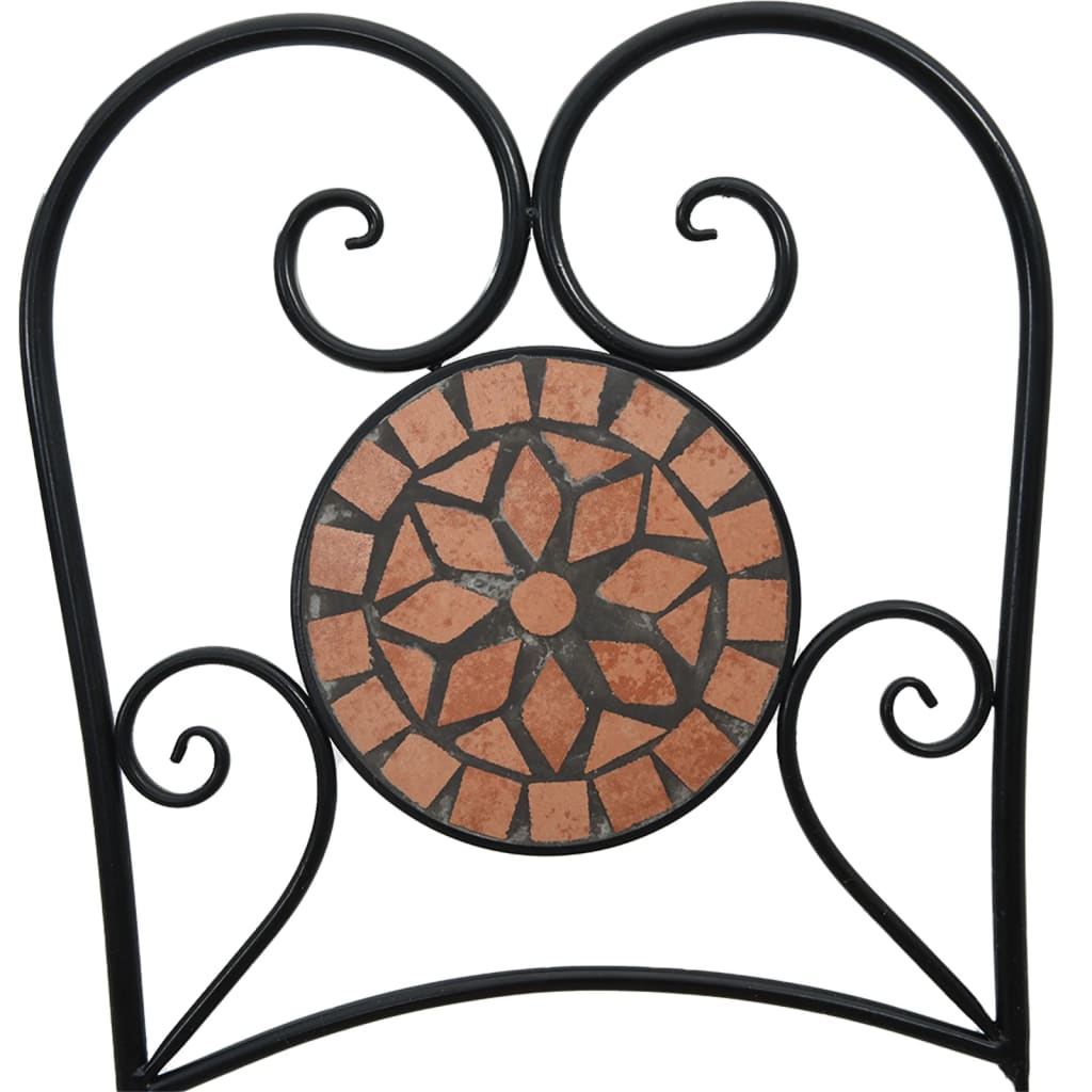 Bistrostoelen 2 st inklapbaar keramiek terracottakleurig
