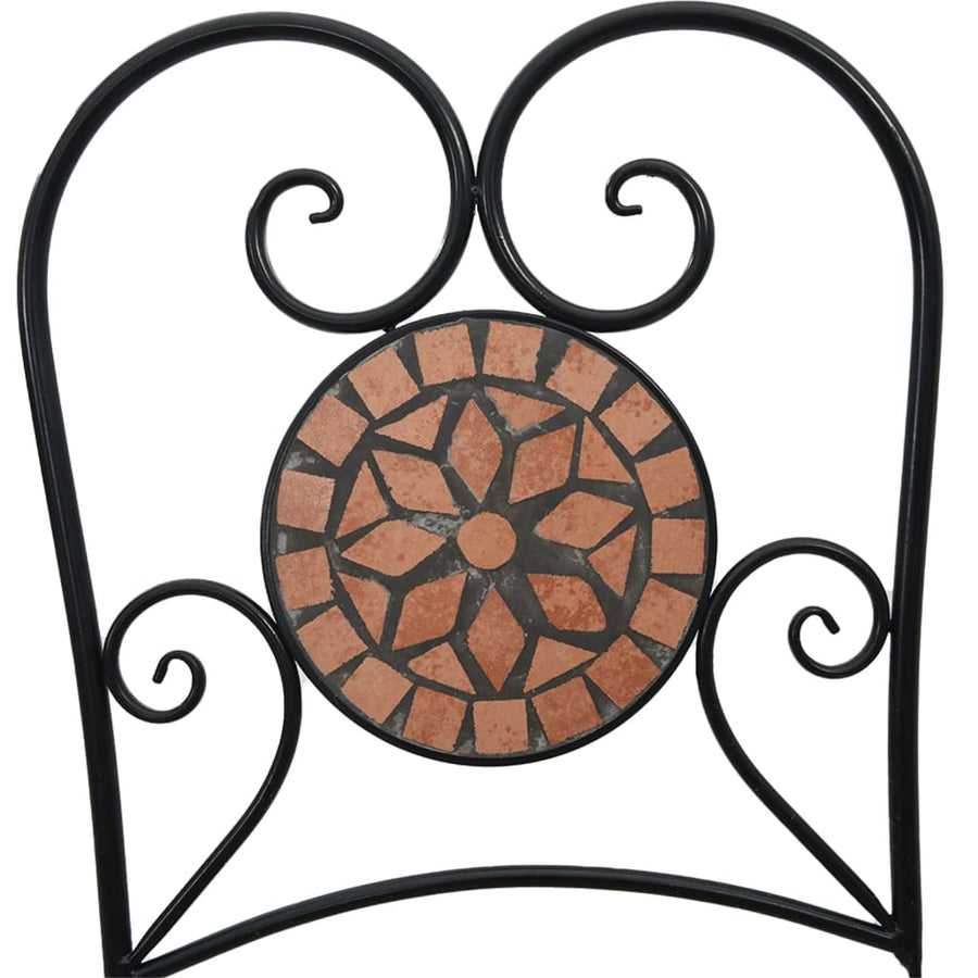 Bistrostoelen 2 st inklapbaar keramiek terracottakleurig