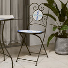 Bistro chairs 2 pcs foldable ceramic blue and white