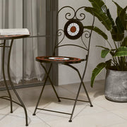 Bistrostoelen 2 st inklapbaar keramiek terracotta wit