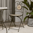 Bistro chairs, 2 pcs, foldable, ceramic, terracotta and white