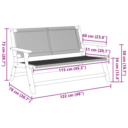 Tuinmeubelen 122 X 78 X 73 Cm Massief Acaciahout Grijs Bank