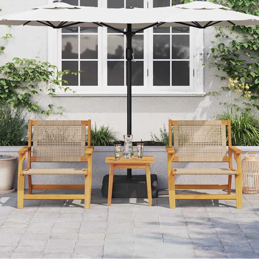 Tuinmeubelen 2 Pcs 67 X 78 X 73Cm Massief Acaciahout Beige