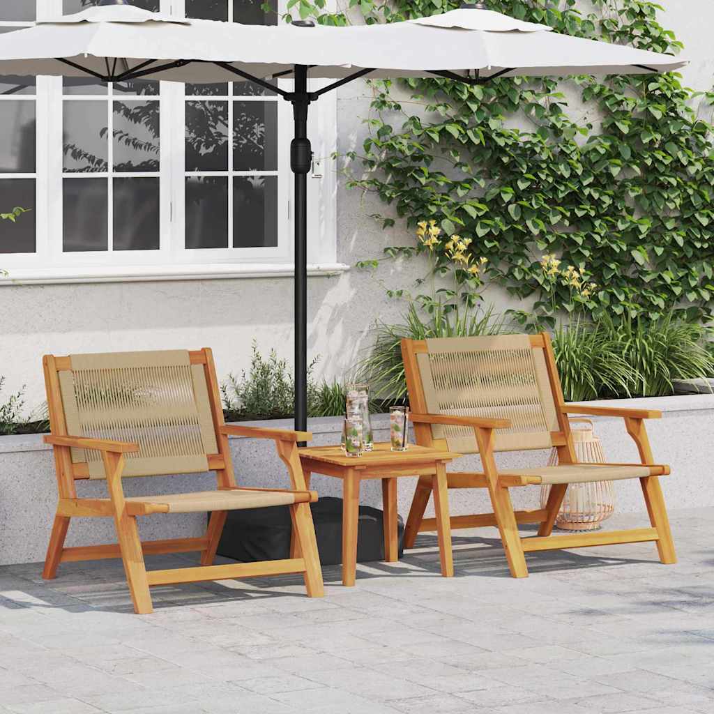 Tuinmeubelen 2 pcs Beige 67 x 76 x 73 cm Massief Acaciahout