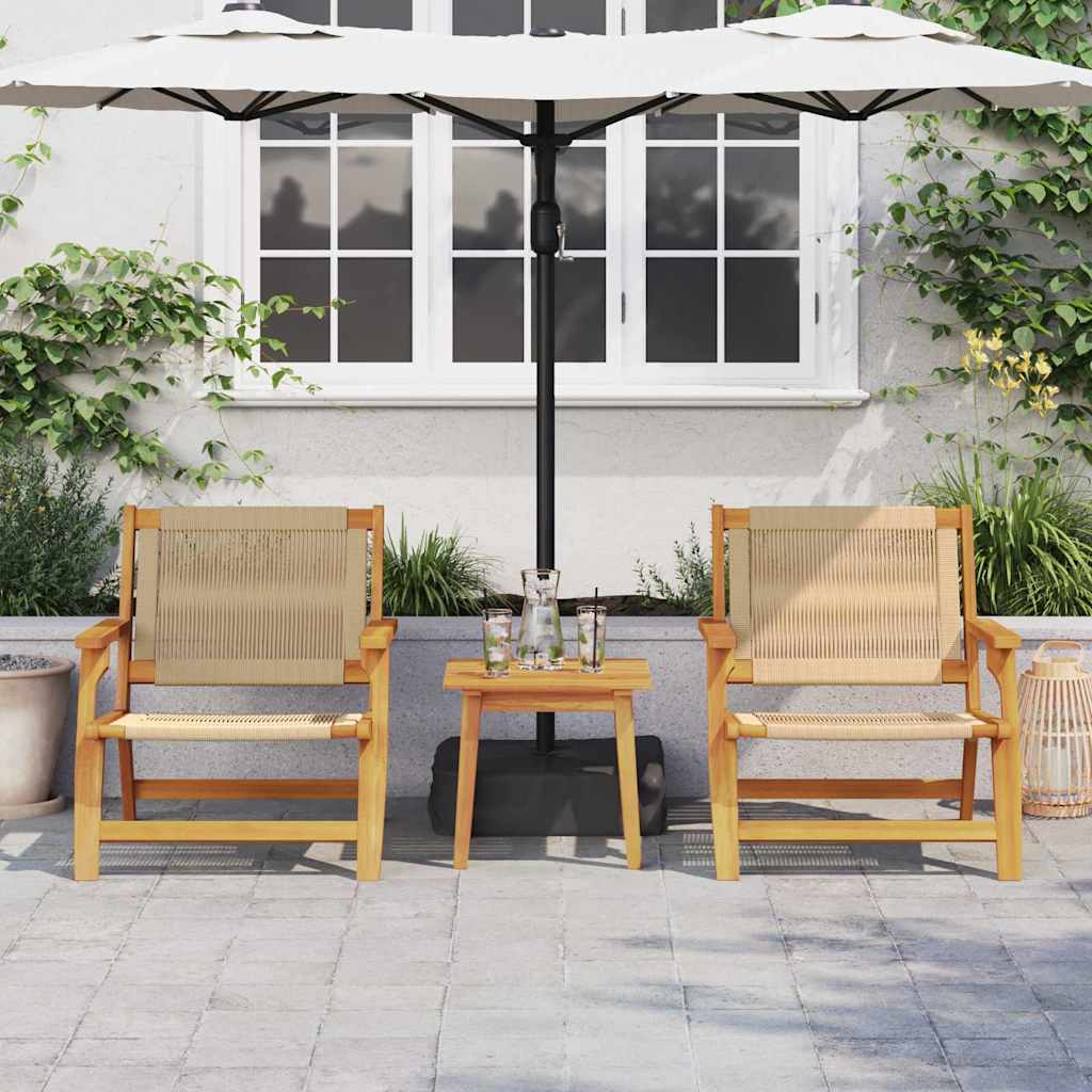 Tuinmeubelen 2 pcs Beige 67 x 76 x 73 cm Massief Acaciahout