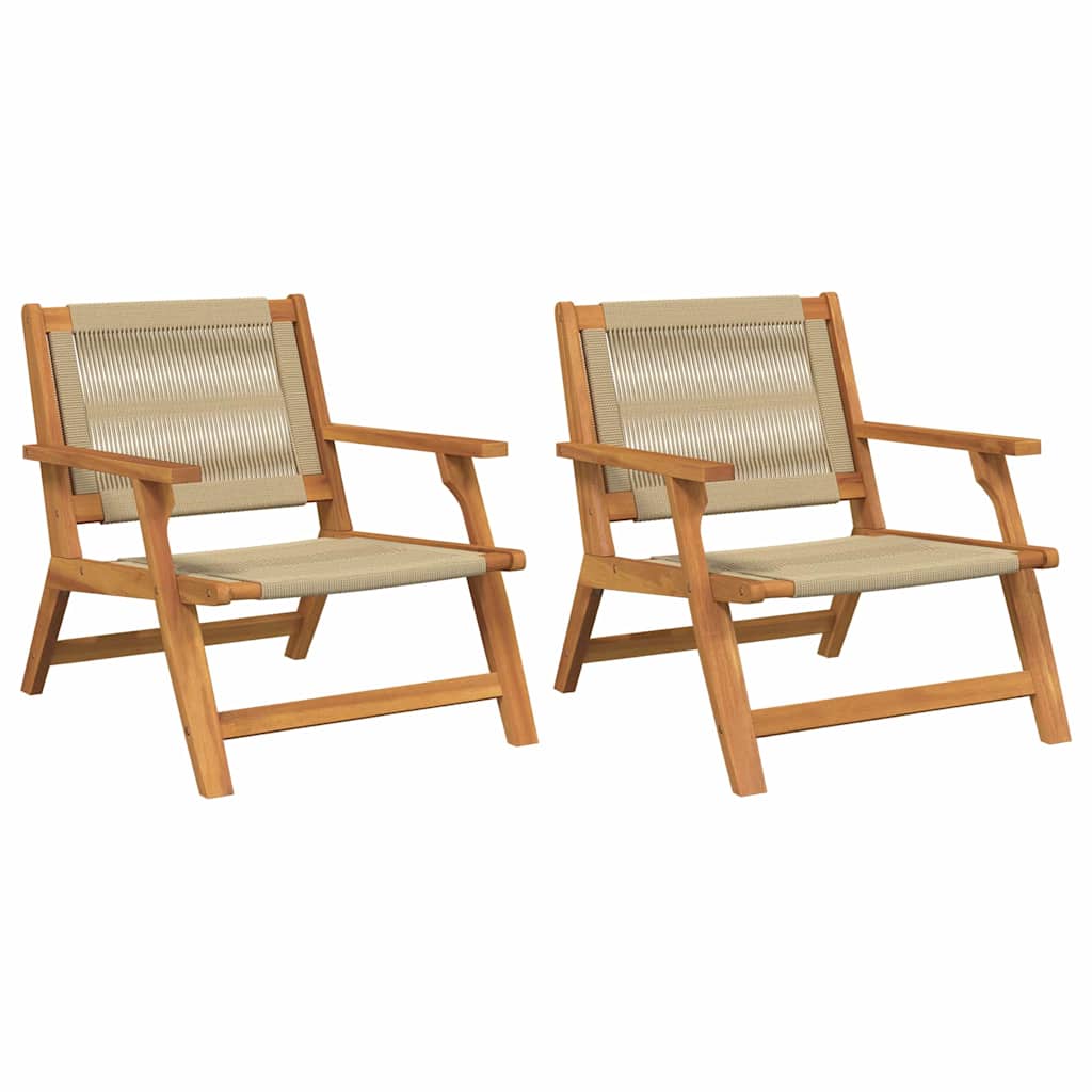 Tuinmeubelen 2 pcs Beige 67 x 76 x 73 cm Massief Acaciahout