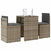 Bistroset 3-delig poly rattan beige