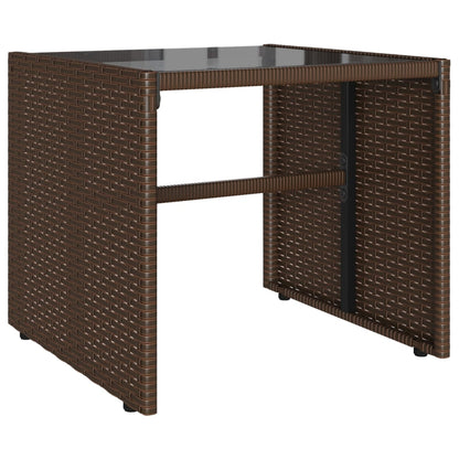4-delige Loungeset met kussens poly rattan bruin