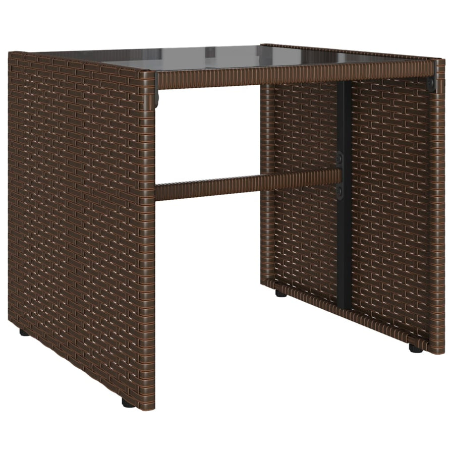 4-delige Loungeset met kussens poly rattan bruin