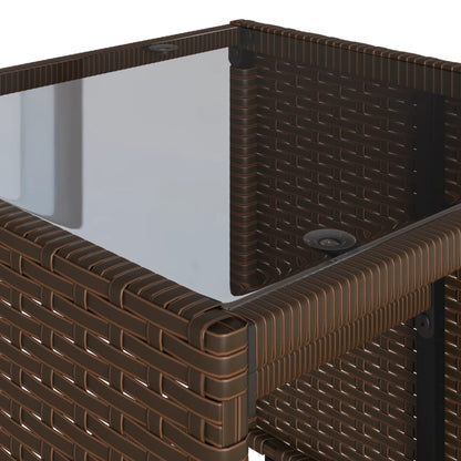 4-delige Loungeset met kussens poly rattan bruin