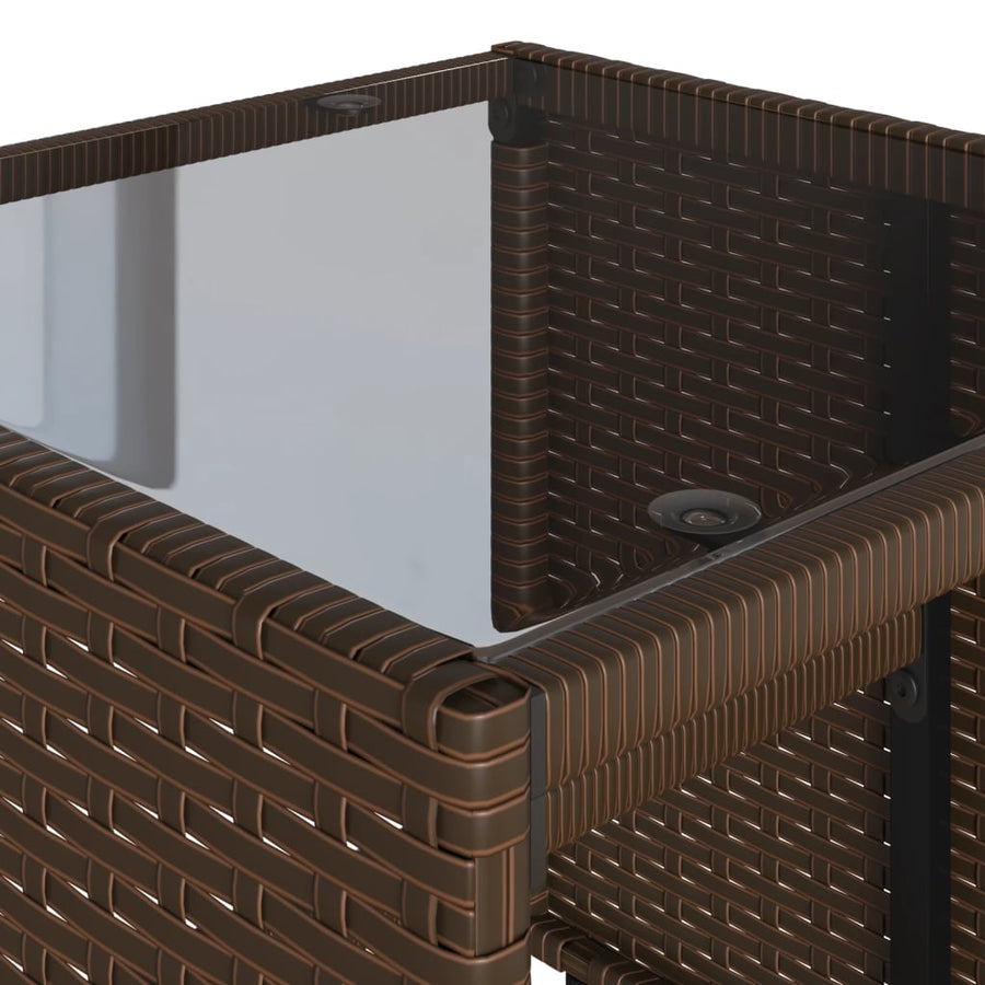 4-delige Loungeset met kussens poly rattan bruin