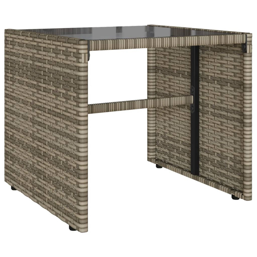 4-delige Loungeset met kussens poly rattan grijs