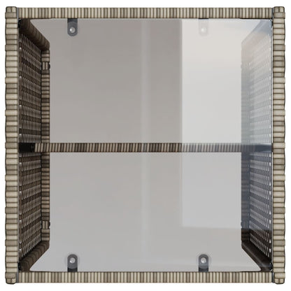 4-delige Loungeset met kussens poly rattan grijs