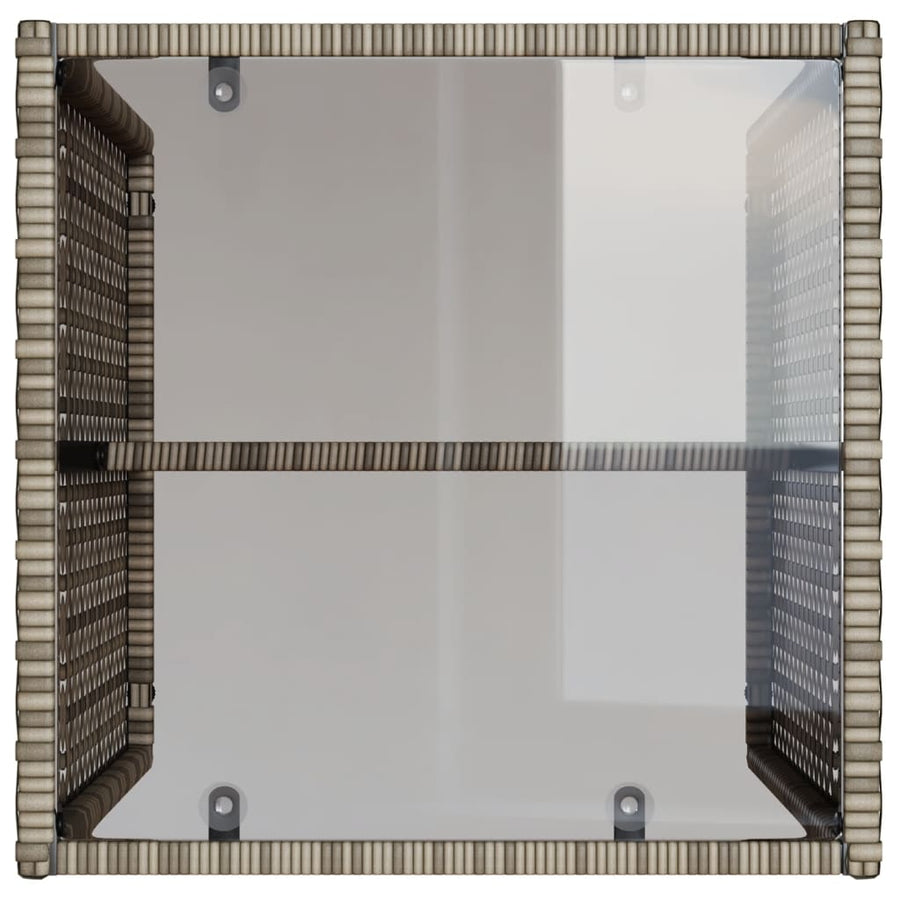4-delige Loungeset met kussens poly rattan grijs