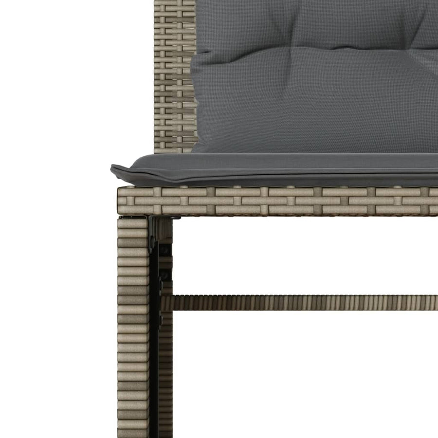 4-delige Loungeset met kussens poly rattan grijs
