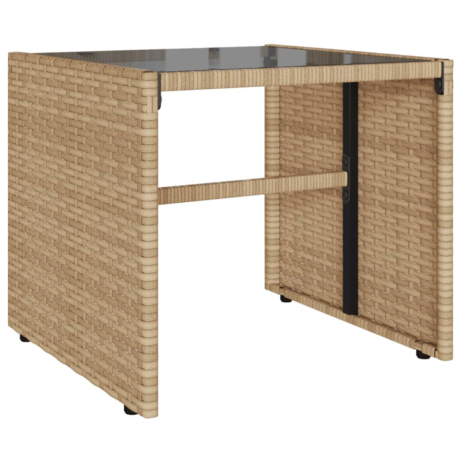 4-delige Loungeset met kussens poly rattan beige