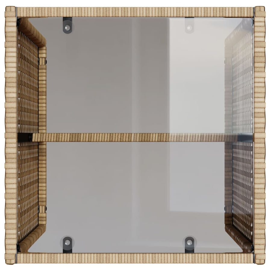 4-delige Loungeset met kussens poly rattan beige